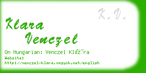 klara venczel business card